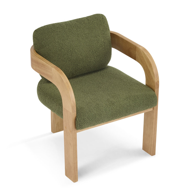 Chaises de salle à manger rembourrées Demars Modern, Naturel, Vert