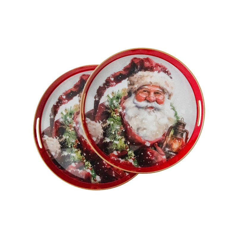Ensemble de 2 plateaux ronds avec lanterne