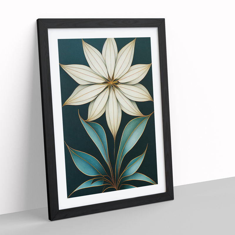 Flower No.8 - Wall Art, Black Framed Paper, 64cm H x 46cm W x 2cm D