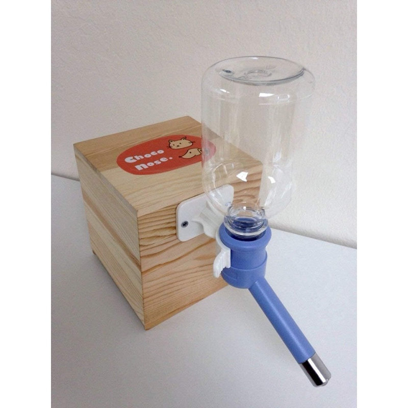 Bouteille d'eau pour petits animaux - sans gâchis, mangeoire anti-goutte avec buse durable, compatible avec cage ou cage, bleu