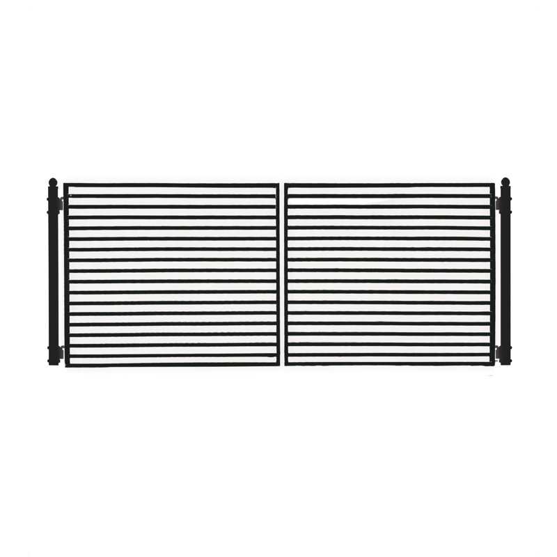 Automated Steel Dual Swing Driveway Gate and Gate Opener Complete Kit – MILAN Style – ETL Listed, 12ft. W x 6 ft. H