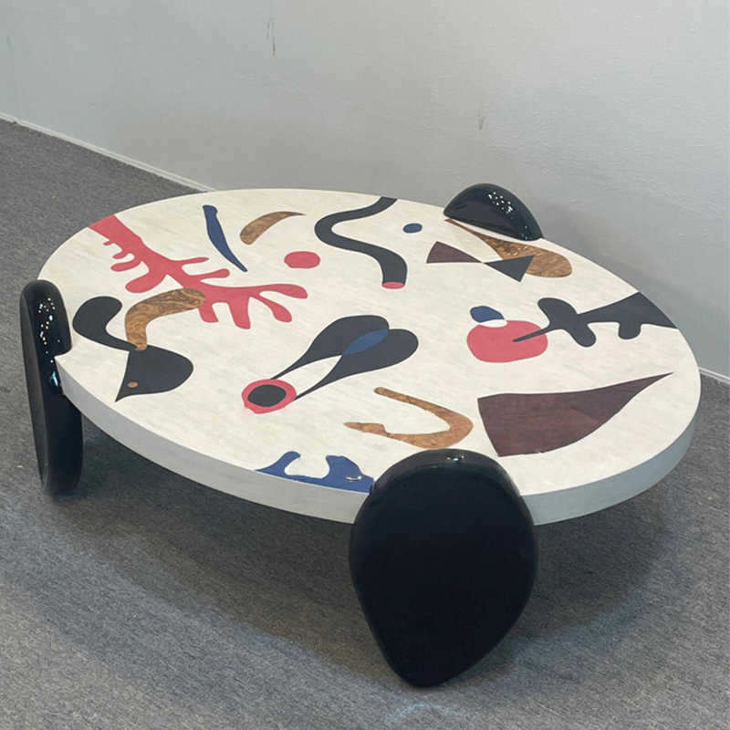Graffiti Solid Wood Coffee Table, 14.2" H x 47.2" L x 31.5" W