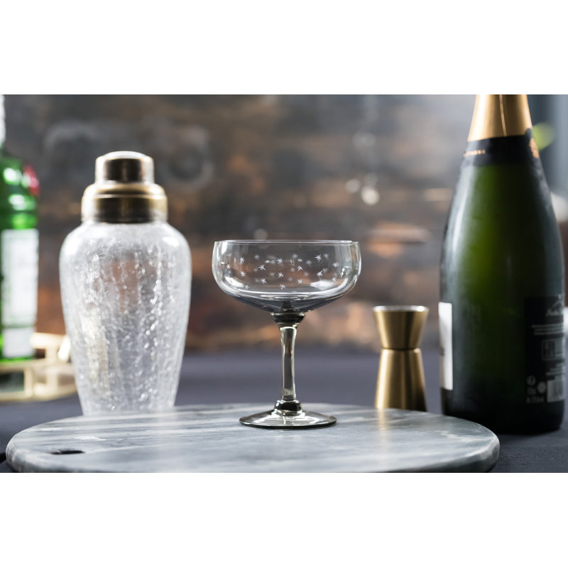 Handmade Crystal Coupe, Clear/Black