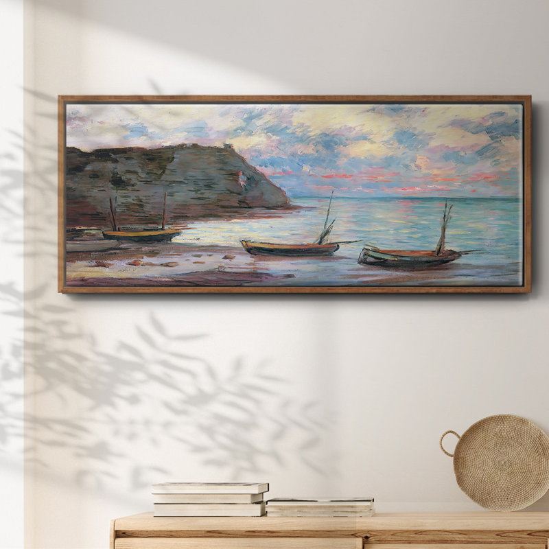 Coucher de soleil à Etretat, 1885 - Toile encadrée, H 24 po x l 60 po
