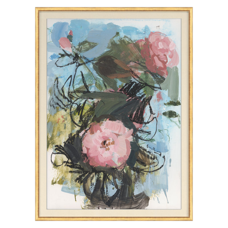 Camellia I Print, 38" H x 28" W, Gold