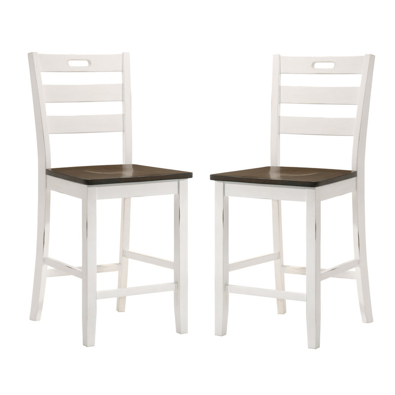 Gaspar Solid Wood 24'' Counter Stool, White