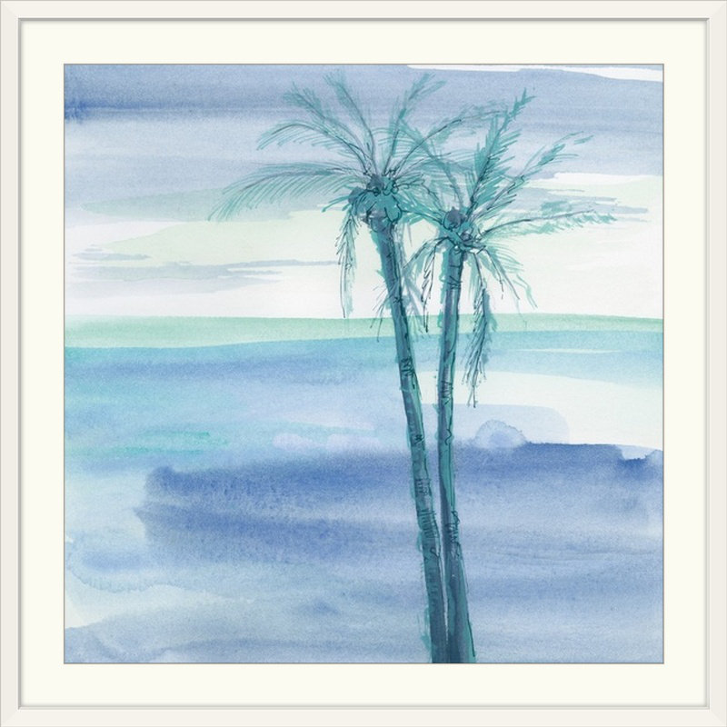 «Peaceful Dusk II» par Chris Paschke par Mccarter, H 38 po x l 38 po x P 1 po, Cadre blanc