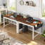 Petit bureau d'ordinateur avec prise de courant, bureau à domicile pour chambre à coucher, bureau d'écriture avec sac de rangement-1690624858-1690624860