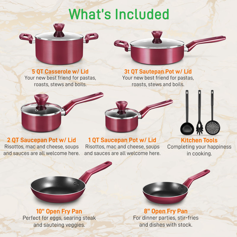 13 - Piece Non-Stick Aluminum Cookware Set