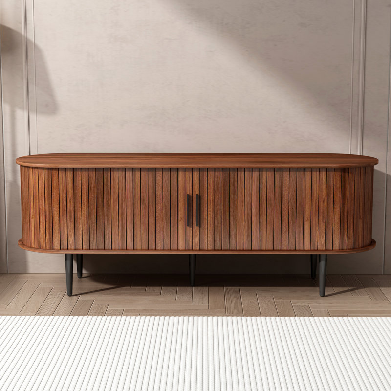 Meuble télé avec rangement et tablettes conçus, H 21,65 po x l 55 po x P 15,75 po
