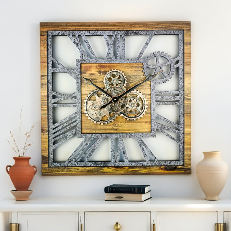 Solid Wood Wall Clock, Brown