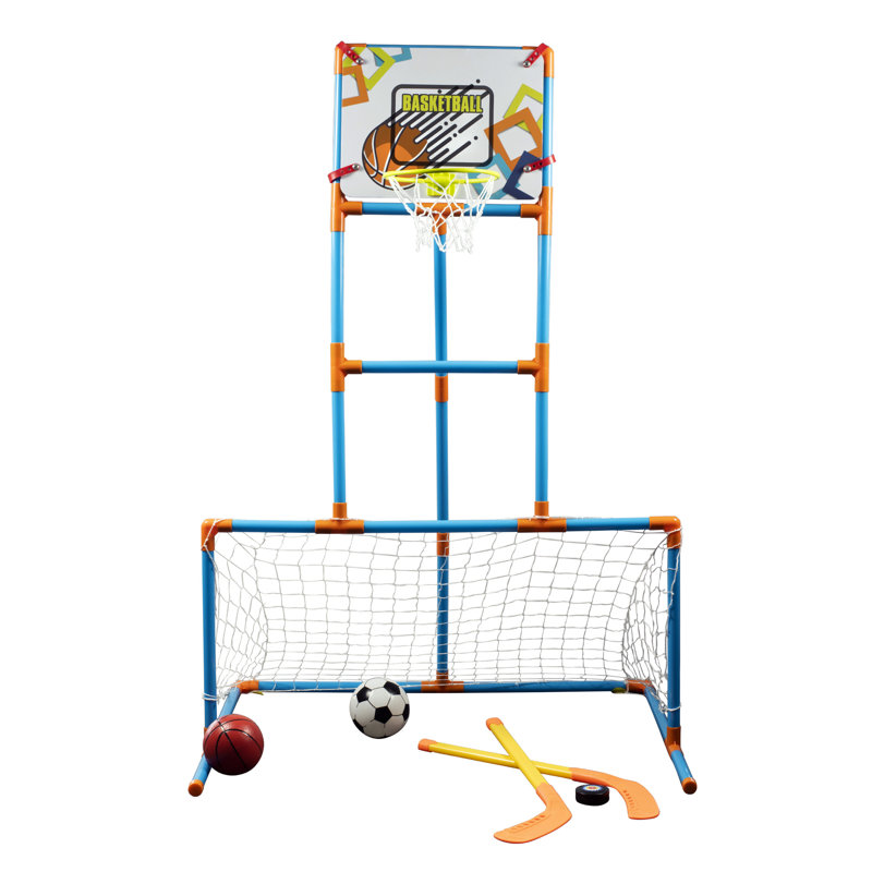 Aojie 3-in-1 Blue and Orange Plastic Sports Play Set
