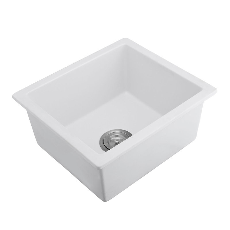 Évier de bar en quartz avec grille et crépine L 18 po x l 16 po Quartz