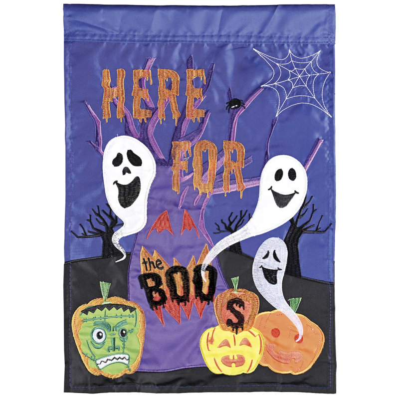 Drapeau de jardin d'Halloween en polyester double face H 18 po x l 13 po
