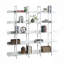 Bibliothèque à 5 niveaux avec bureau ouvert, étagère de style industriel rétro-266371302