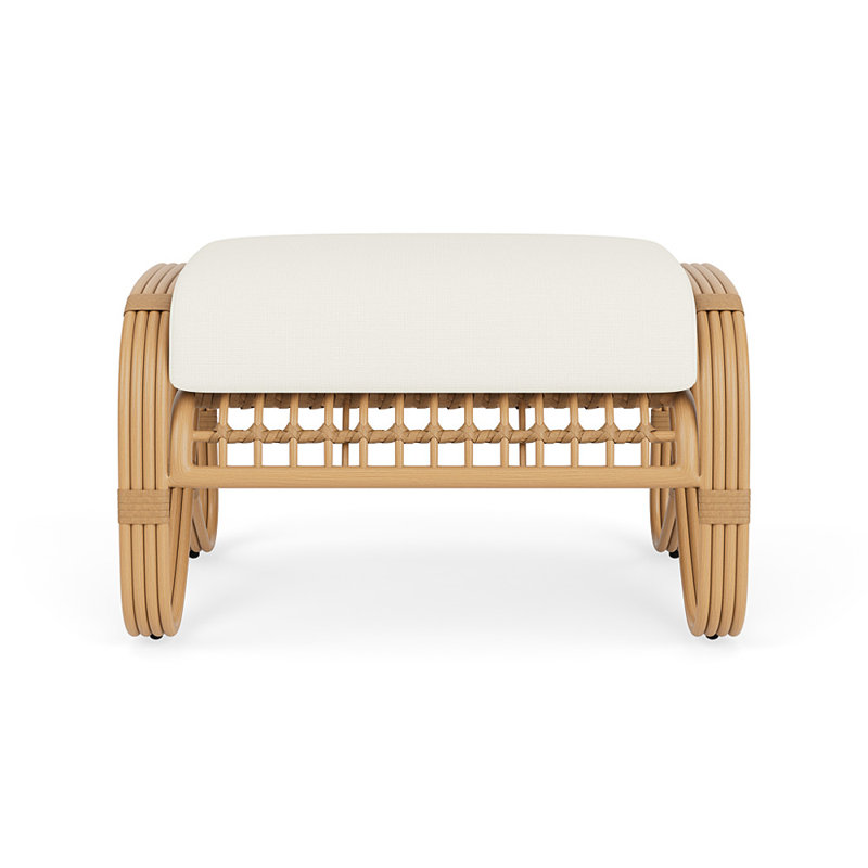 Riviera Outdoor Ottoman, Sailcloth Salt