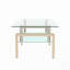 Table basse rectangulaire en verre transparent