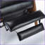 Fauteuil inclinable 3 positions avec accoudoirs en bois de châtaignier | Noir | Similicuir