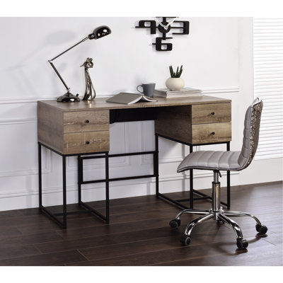 Bureau contemporain de style rustique contemporain avec port et tiroir simplifié
