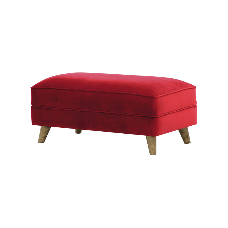 Conrad 100cm Wide Rectangle Solid Colour Ottoman, Red