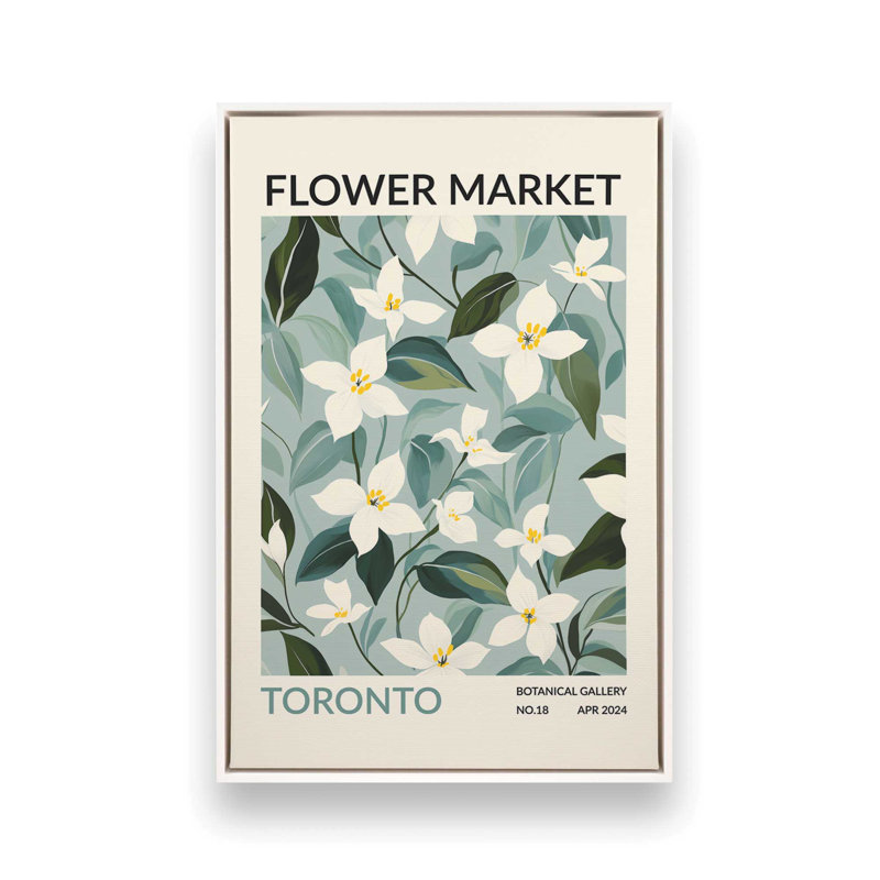 Toronto Flower Market, H 36,75 po x l 24,75 po, Cadre flottant blanc opaque