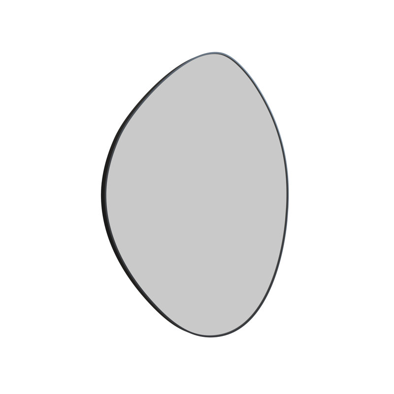 Wall Mounted Mirror, Black, 28" x 36", Asymmetrical
