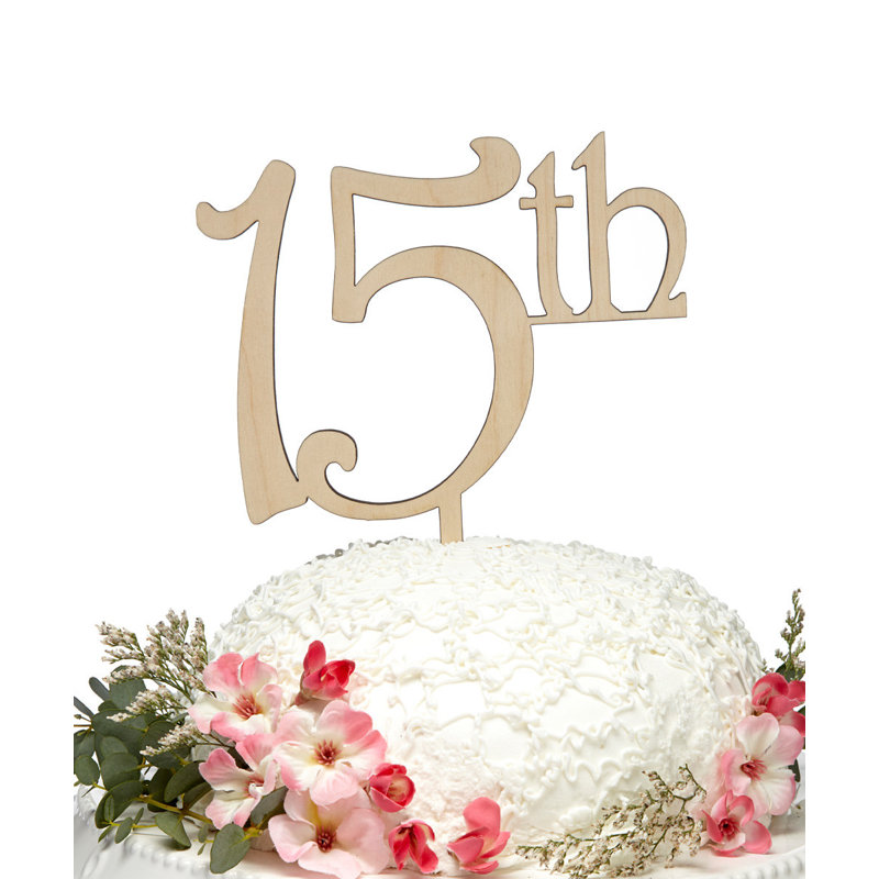 Wood Cake Topper, Azure