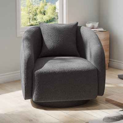 Bashar 28.5" W Upholstered Swivel Barrel Chair