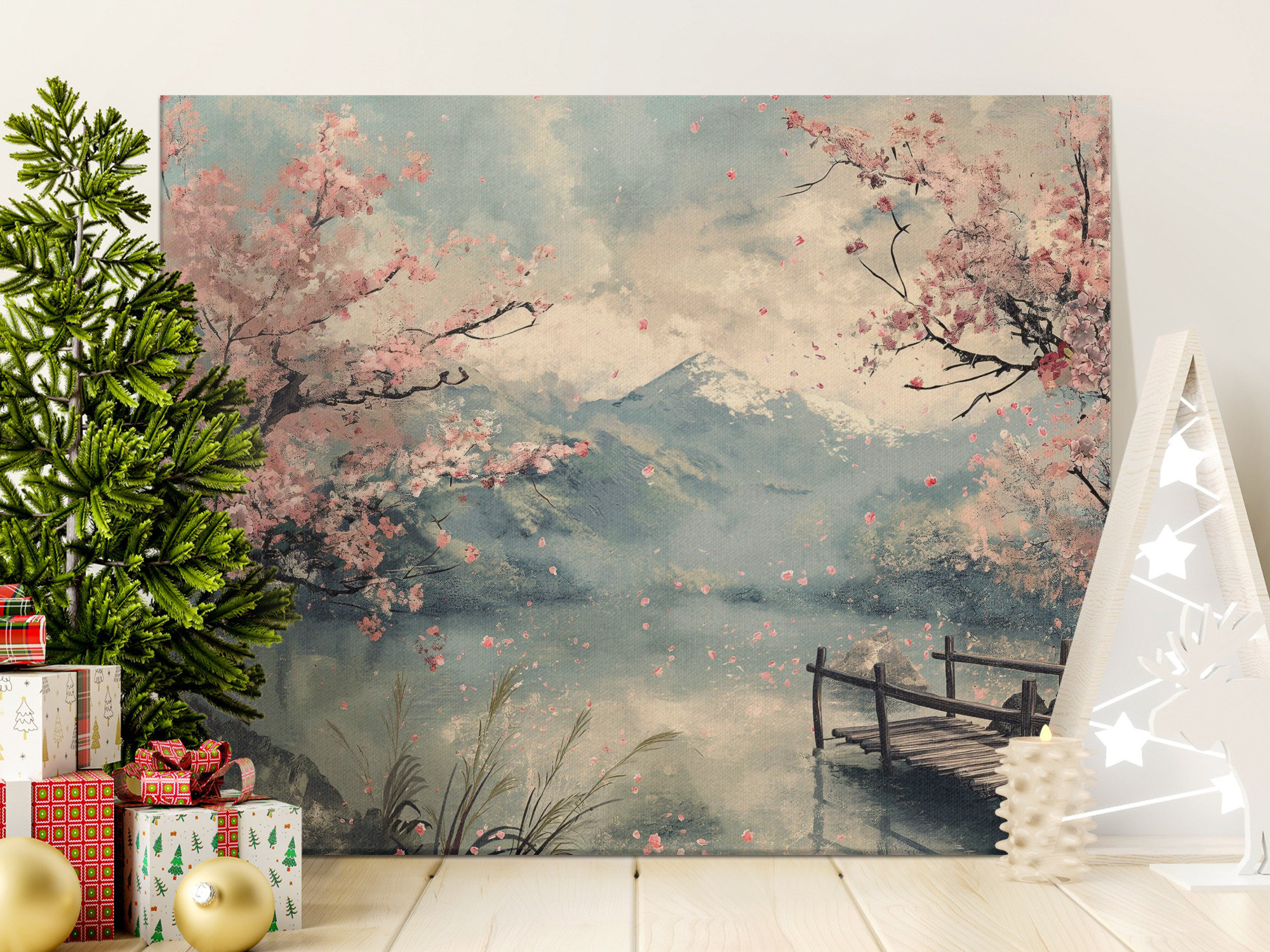 Lark Manor Cherry Blossom Canvas Wall Art, Japanese Landscape Print ...