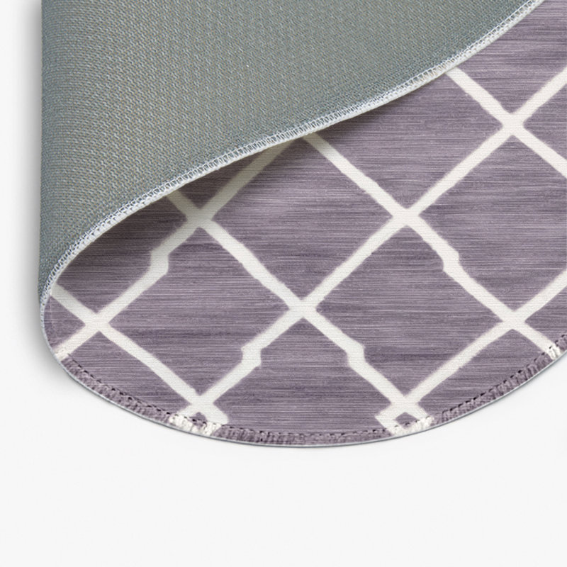 Tapis intérieur et extérieur rose Trellis, Rond 5 pi