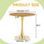 Table de salle à manger ronde Mid-Century moderne, plateau en faux bois de 31,5 pouces avec piédestal doré doux, conception peu encombrante pour la cuisine ou les petits espaces