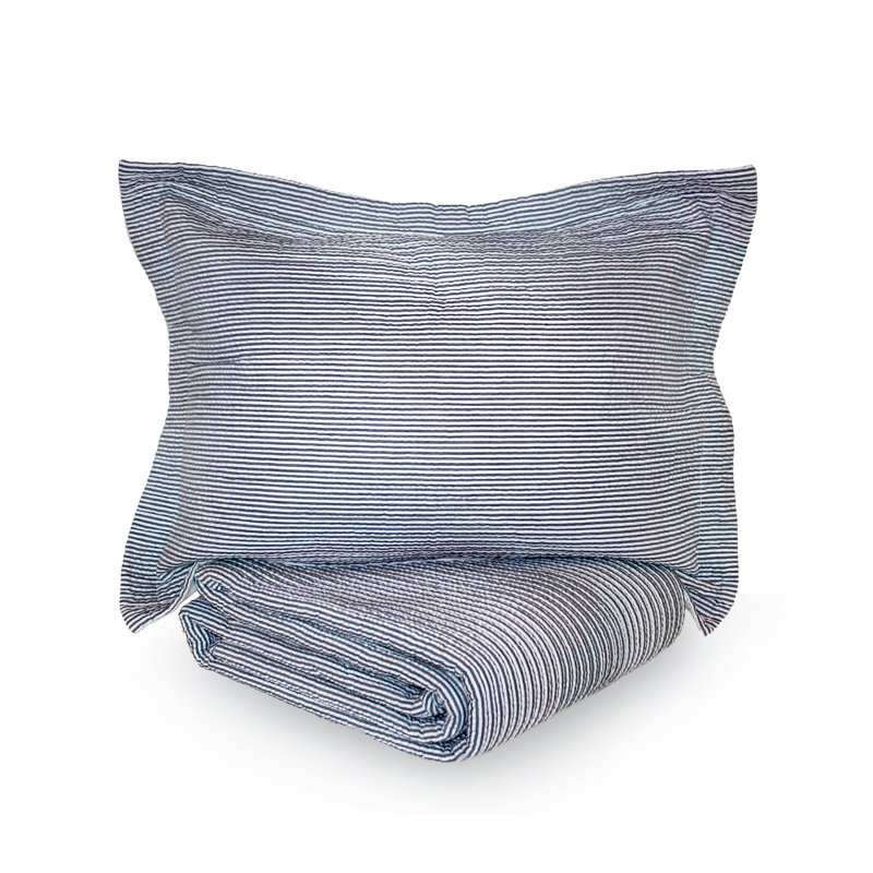 Seersucker 100% Cotton Pillow Sham, Charcoal