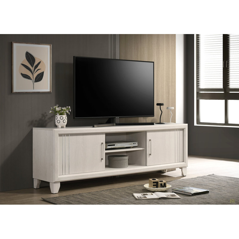 Meuble télé 1 pièce Contemporary, Blanc