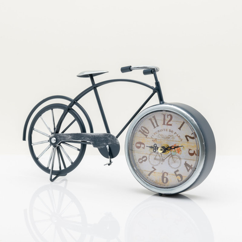 Analogue Metal Quartz Movement / Crystal Tabletop Clock in Grey/Brown