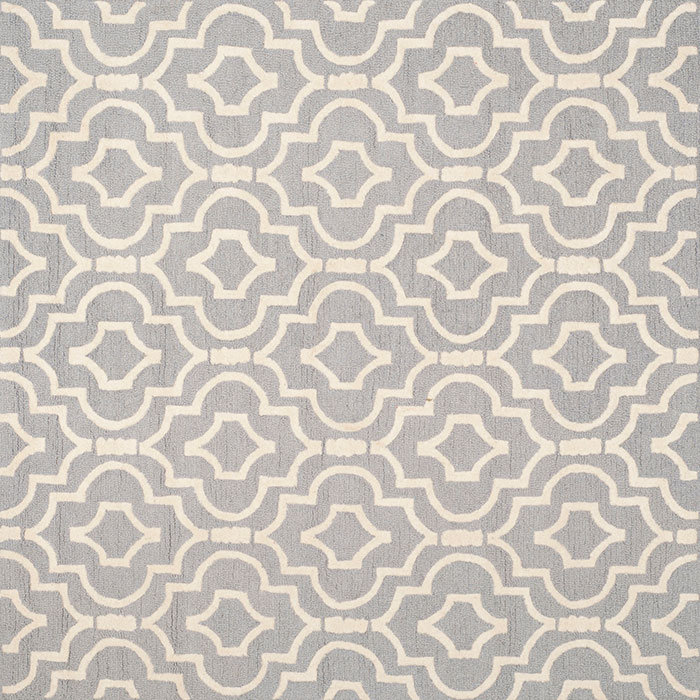 Cannen Hand Tufted Wool Geometric Rug, Square 8'