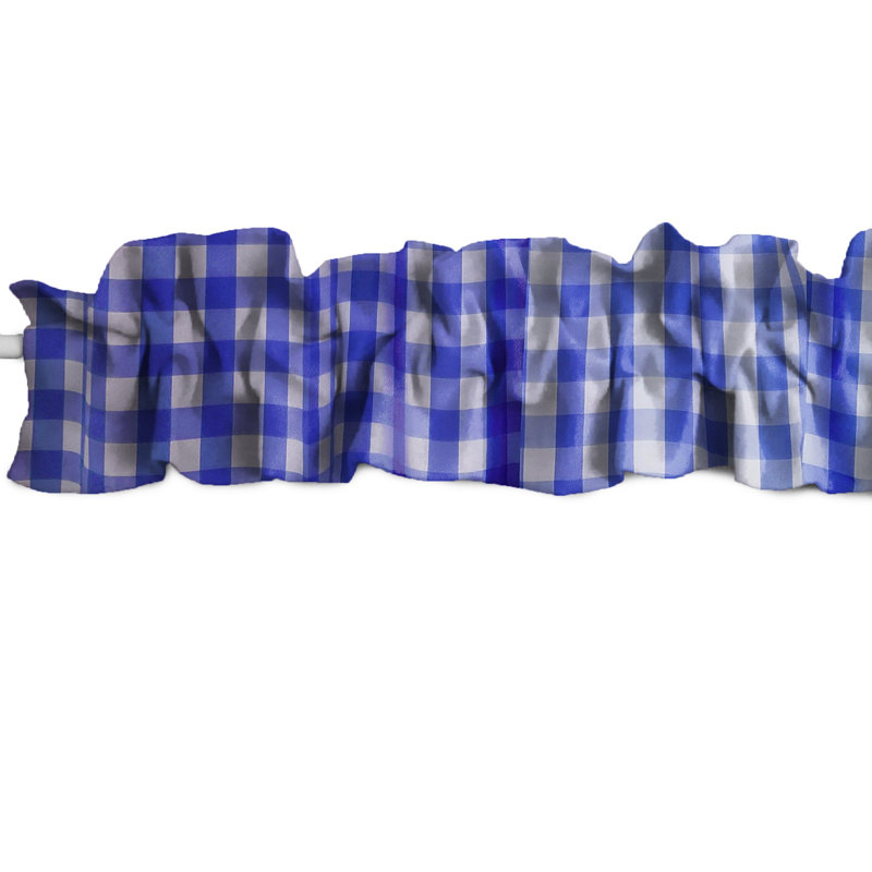 Cantonnière Gingham, L 120 po x L 9 po, Bleu royal