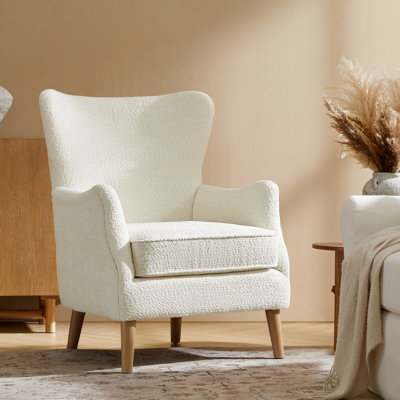 Ebbert 28.5" W Boucle Wingback Armchair