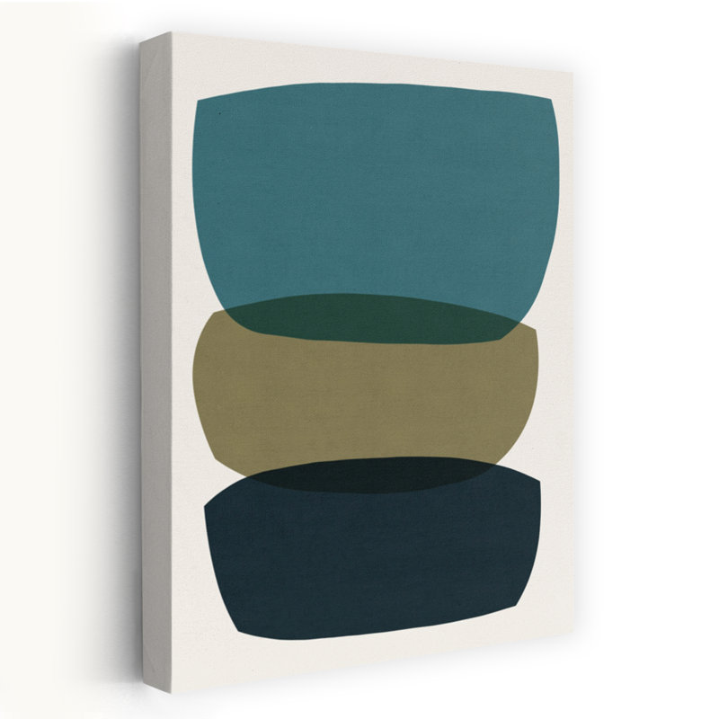 «Stacked Organic Shapes Abstract», reproduction d'art mural contemporain, H 24 po x l 16 po