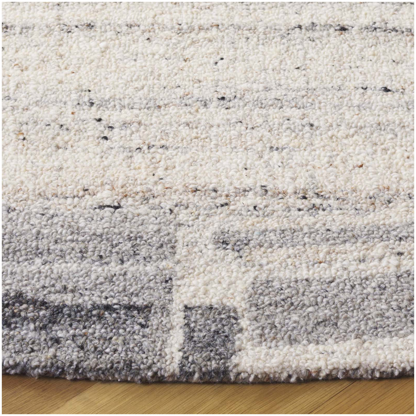Rosena Handmade Grey / Beige Rug, Round 6'