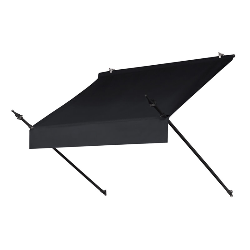 Awning in a Box Designer 4 ft. W x 3 ft. D Woven Acrylic Retractable Standard Window Awning, Ébène