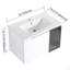 Meuble-lavabo mural 30 po avec lavabo en céramique, 2 portes à fermeture en douceur, meuble-lavabo et demi-porte en verre, contreplaqué (emballage KD)-125514709