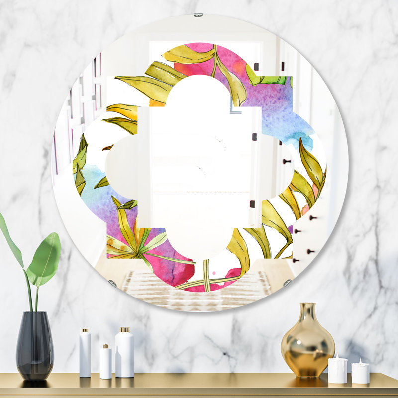 Miroir mural Quatrefoil Foliage IV Coastal, H 23,6 po x l 23,6 po