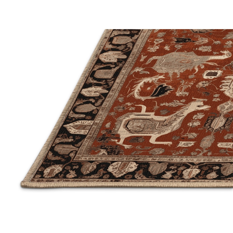 Tapis brun lavable à la machine, Carré 5 pi