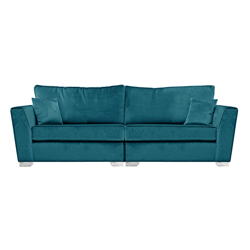 Quade 4 Seater Velvet Sofa, Teal