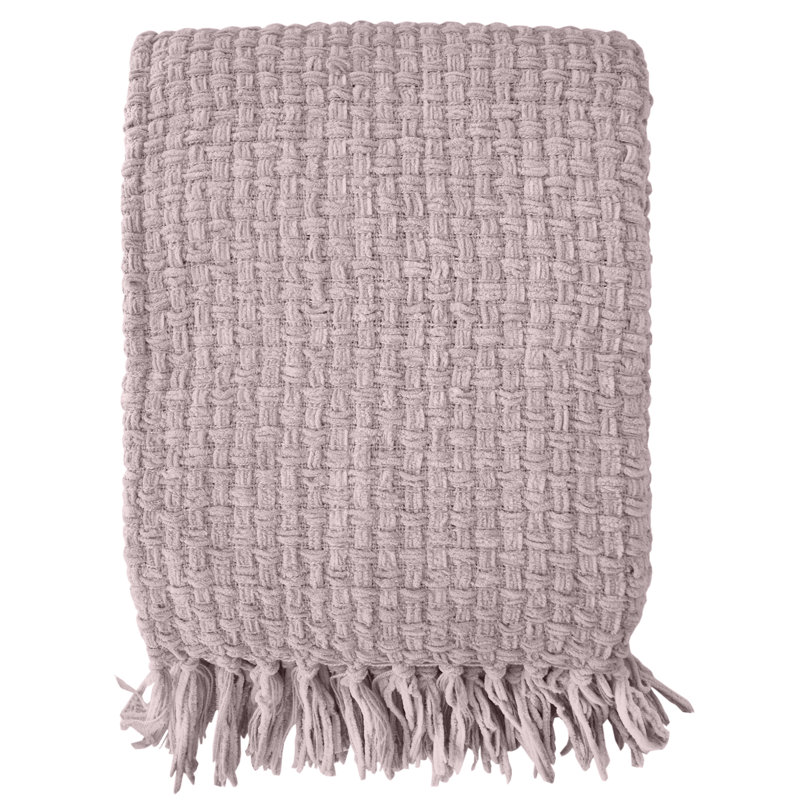 Jeté en chenille façon vannerie, Lilas