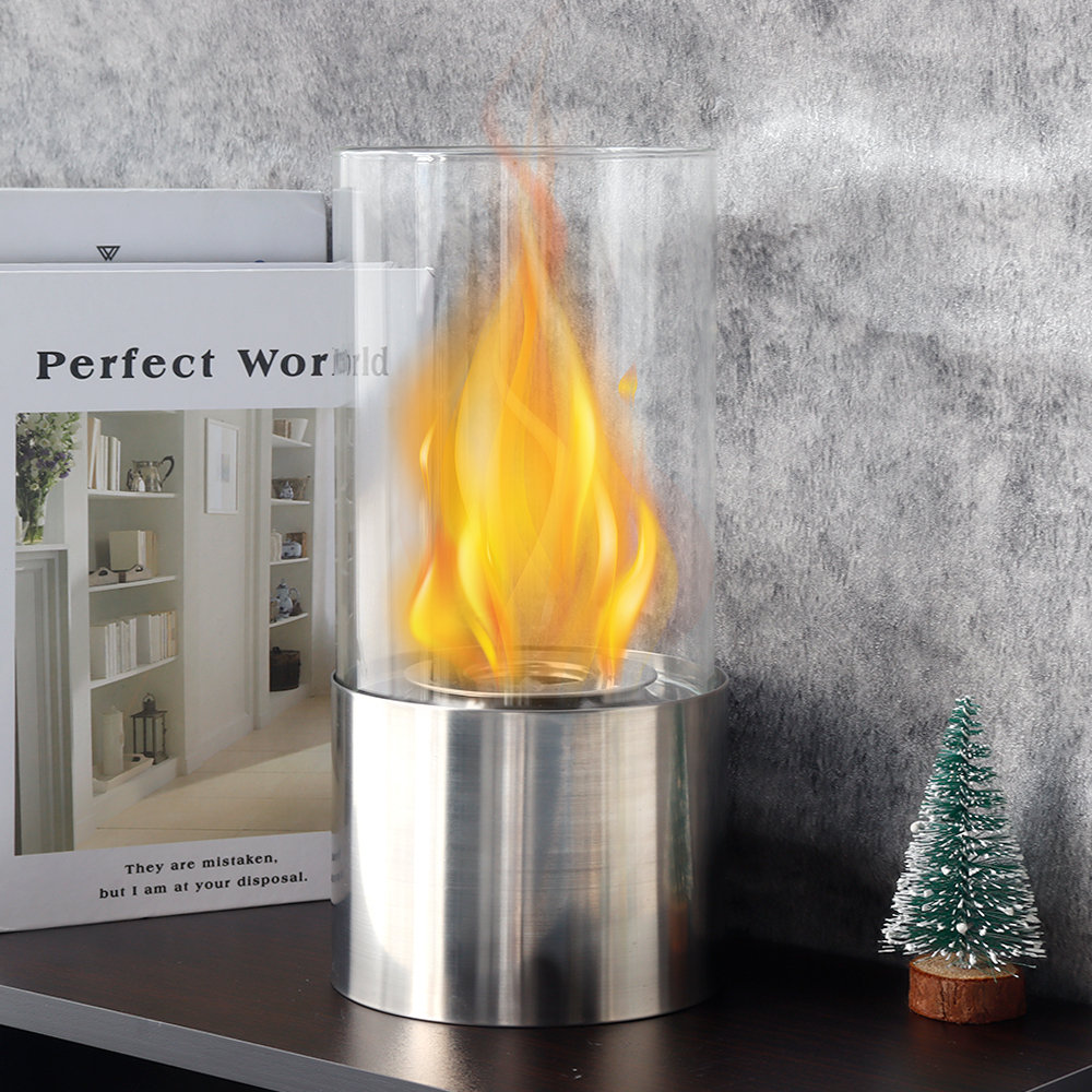 Bio-Ethanol Outdoor Tabletop Fireplace with Flame Guard