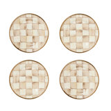 Mocha Check Appetizer Plates