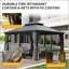 Pavillon de jardin à toit rigide 10 pi x 14 pi avec double toit en acier galvanisé, structure en aluminium, rideaux et filet pour patio et jardin