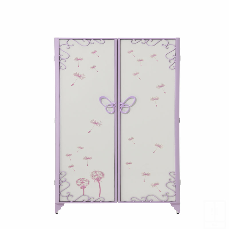 Garde-robe en cuir synthétique à finition mauve
