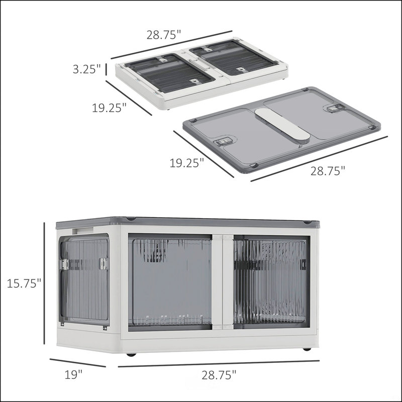 32 Gal Stackable Storage Bins With Lids, White